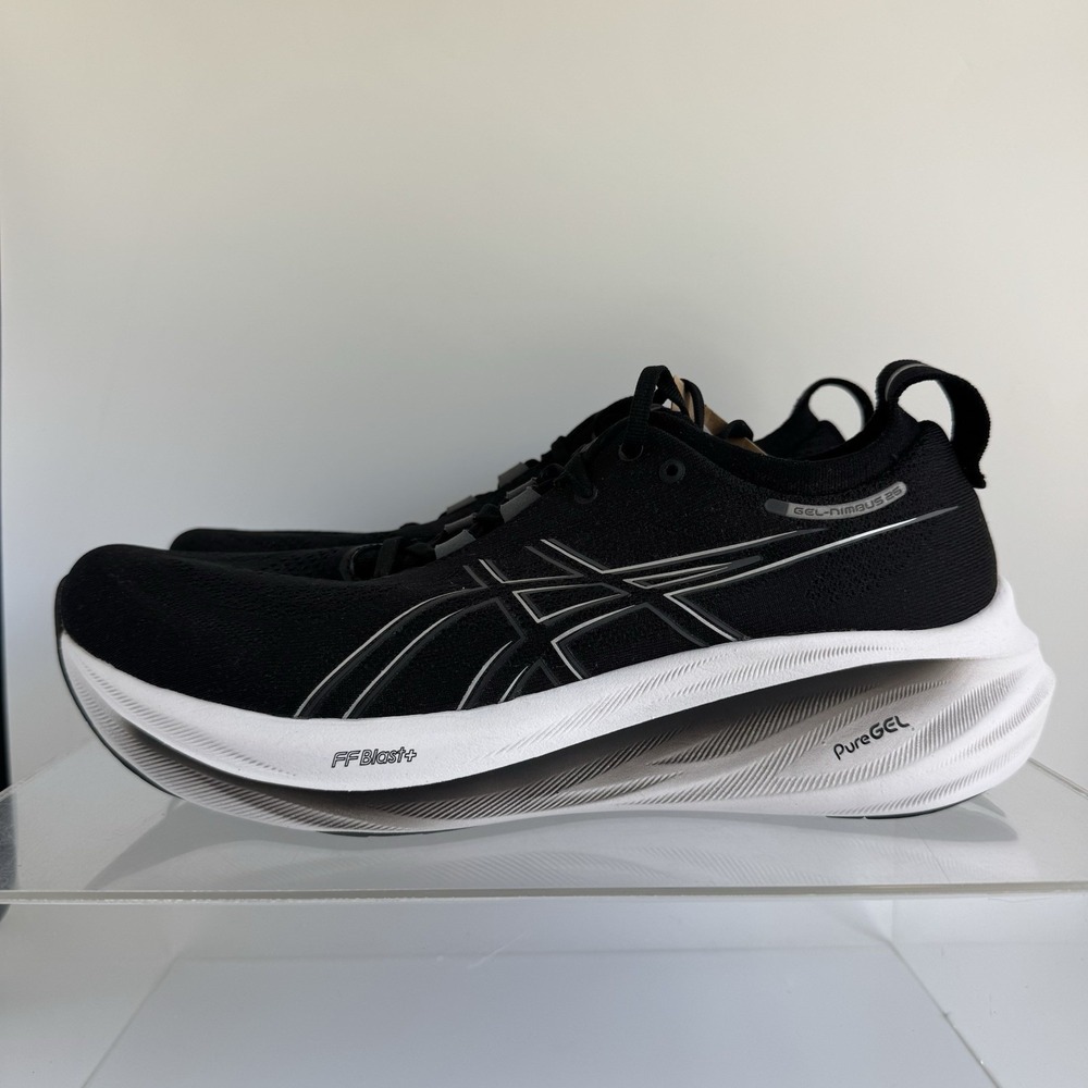 Brand New Asics Gel Nimbus 26 Black Running 1012B601 Women's Size 11 / Men 9.5